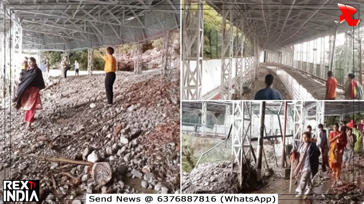 माता वैष्णो देवी यात्रा मार्ग पर गिरा मलबा