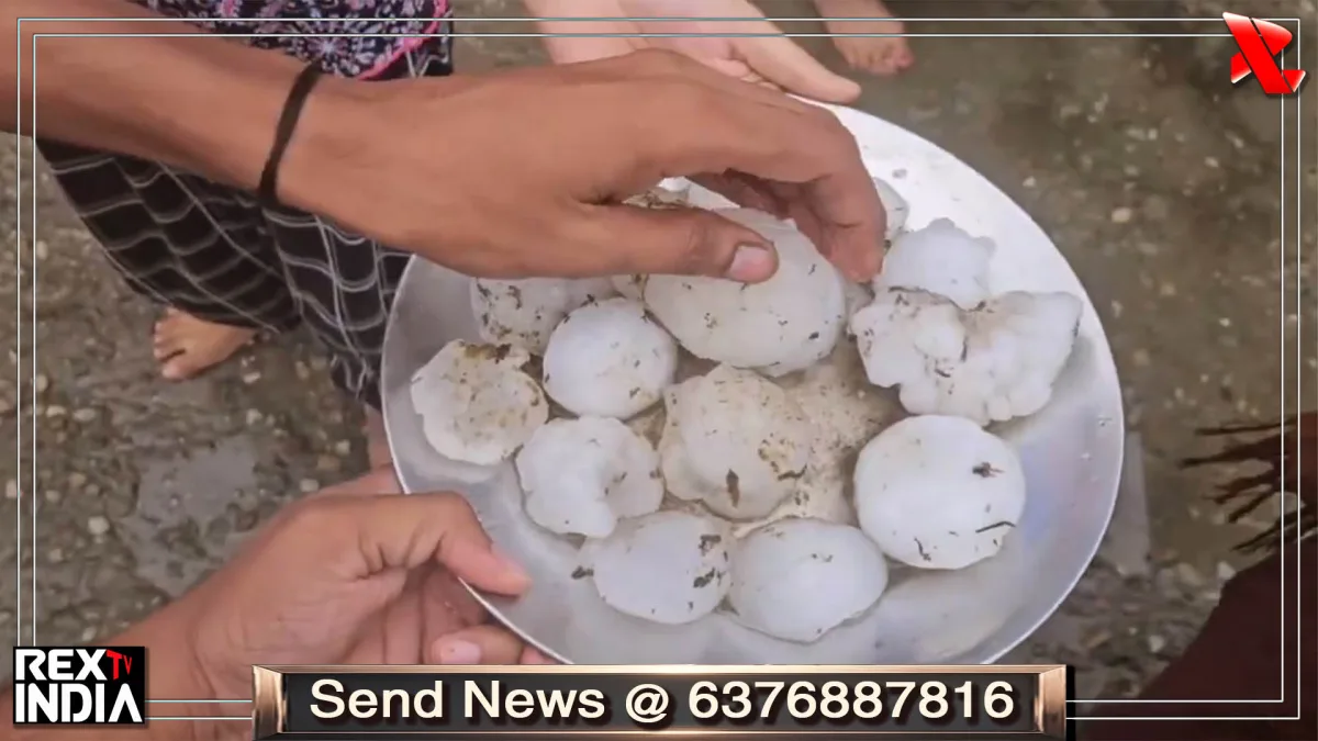 भारी ओलावृष्टि ने बढ़ाई लोगों की मुश्किलें, कई वाहनों के शीशे टूटे 