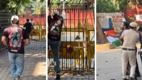 सीजेपी नेता दीवार फांदकर पहुंचे, तिरंगा फहराया, अब पुलिस हिरासत में