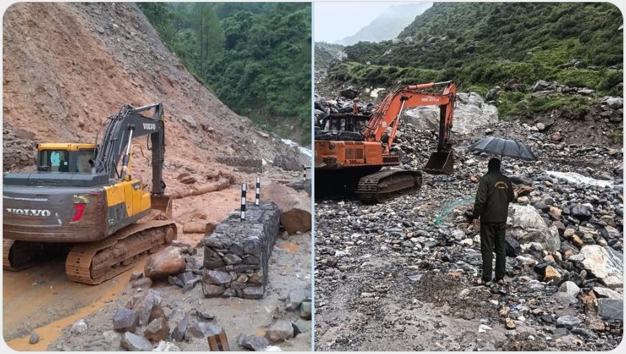 बद्रीनाथ-कर्णप्रयाग मार्ग पर फंसे यात्री, भूस्खलन और पेड़ गिरने से रुका रास्ता