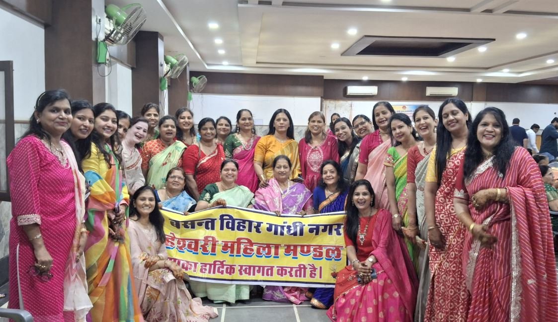 भीलवाड़ा में माहेश्वरी समाज का उत्सव: कजरी तीज और सिंजारे की रौनक, महिलाओं ने पारंपरिक वेश में किया नृत्य