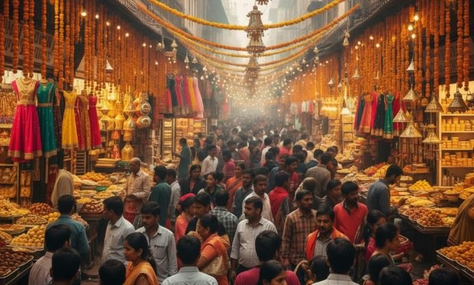 त्योहारी बिक्री में 25 प्रतिशत की बंपर वृद्धि: जीएसटी राहत ने त्योहारी सीजन में बाजार किए गुलजार 