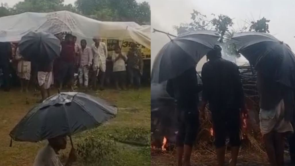 मोक्षधाम में छत नहीं: बारिश ने बढ़ाई मुसीबत, पेट्रोल-डीजल से जलाने पड़े शव