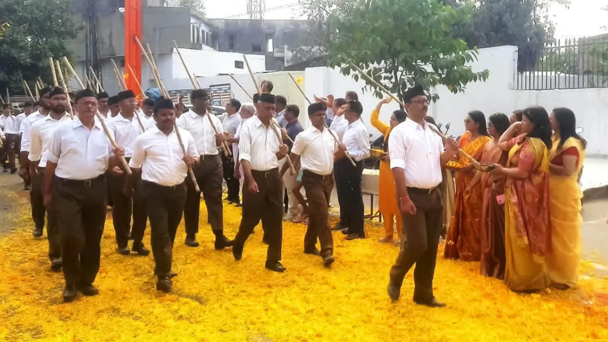 शताब्दी वर्ष पर पथ संचलन के त्रिवेणी संगम ने लोगों का ध्यान खींचा