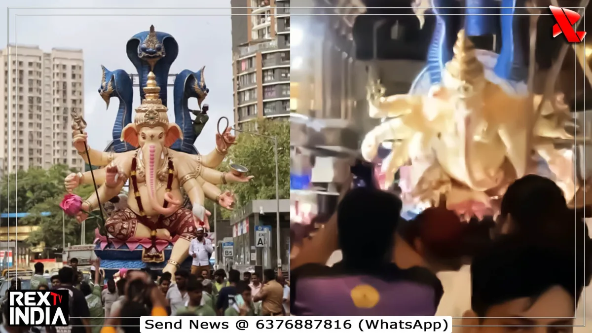 गणेश प्रतिमा गिरी, 2 की मौत, 5 घायल, आगमन समारोह में हड़कंप