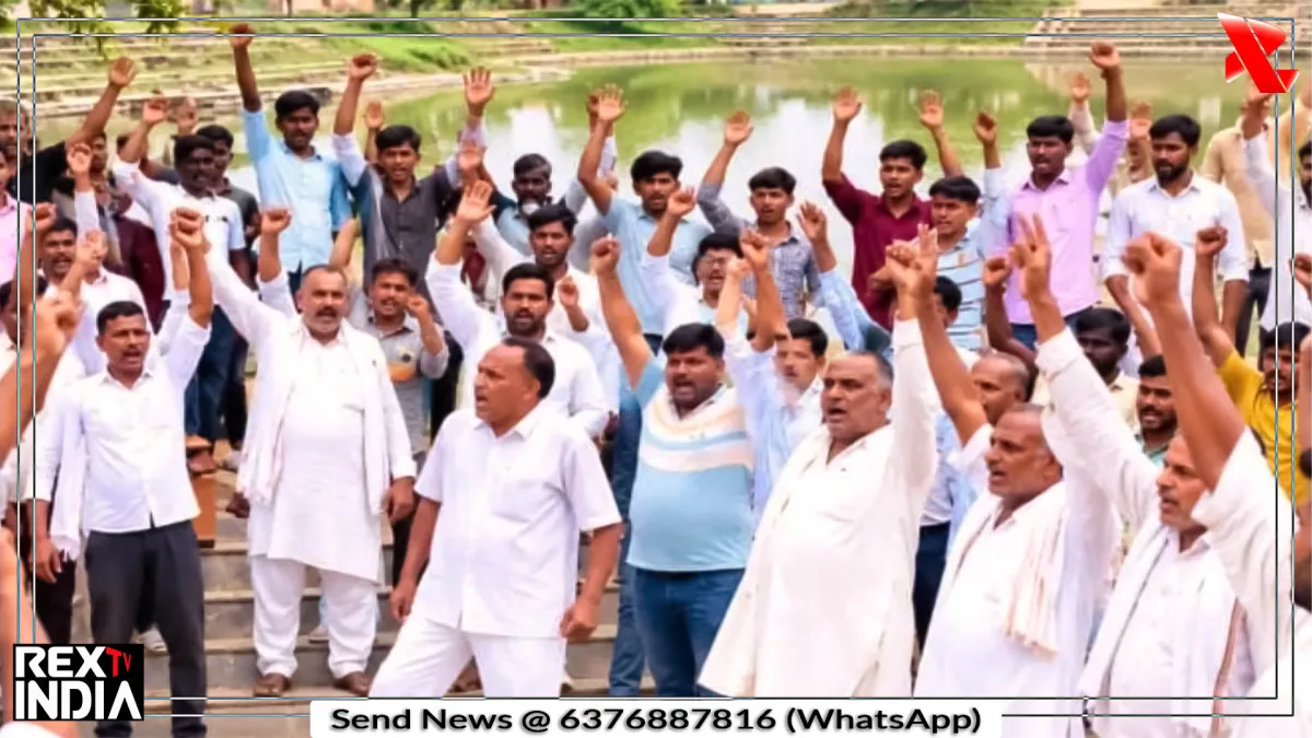 नीमकाथाना के डोकन में मूलभूत समस्याओं के खिलाफ अनोखा विरोध प्रदर्शन